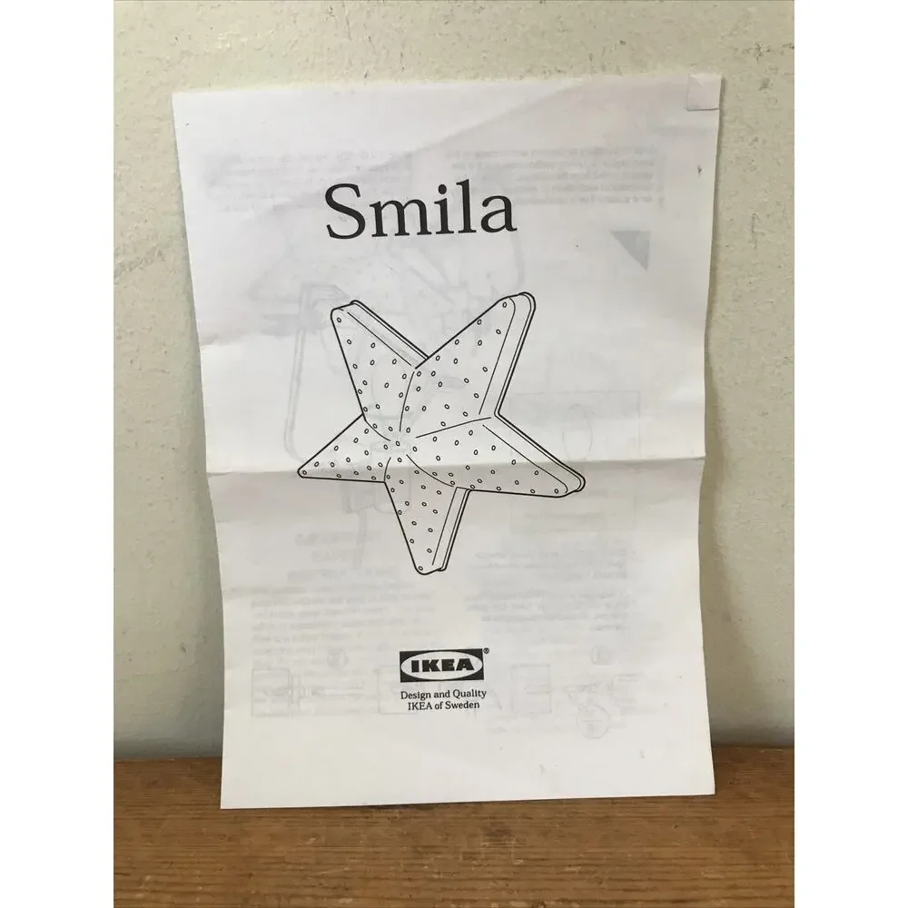 IKEA Smila Dark Blue Star Stjarna Wall Kids Room Lamp Light 10.75“